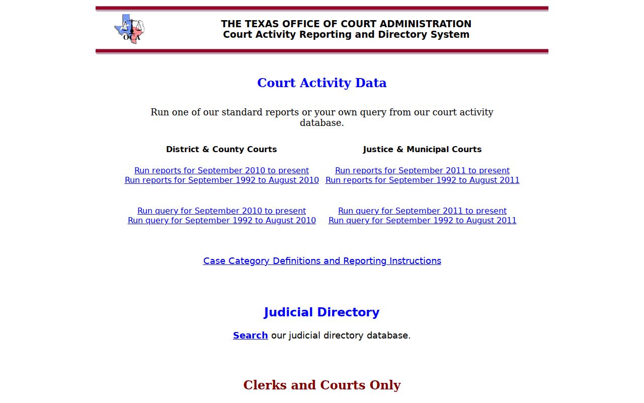 Lynn County court dates and court activity report categories